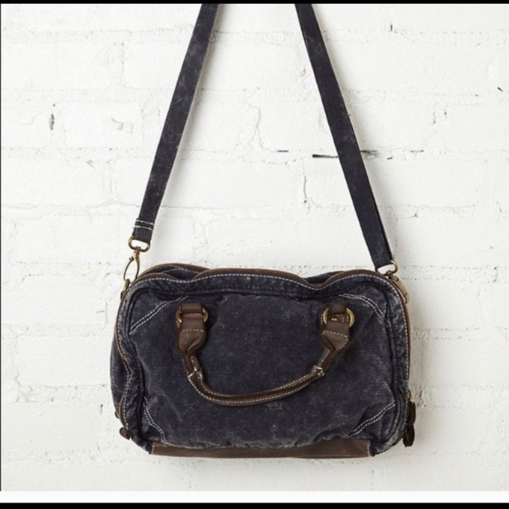 Free People Purple and Brown Crossbody Bag